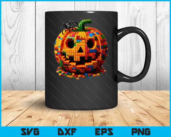 Halloween Master Builder Pumpkin Kids Building Blocks Bricks SVG PNG Digital Printable Files