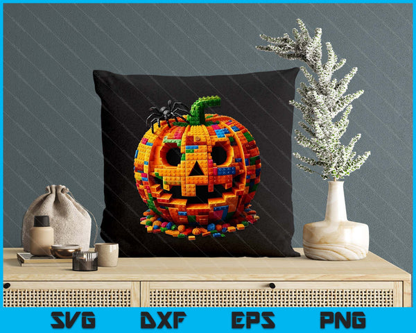 Halloween Master Builder Pumpkin Kids Building Blocks Bricks SVG PNG Digital Printable Files