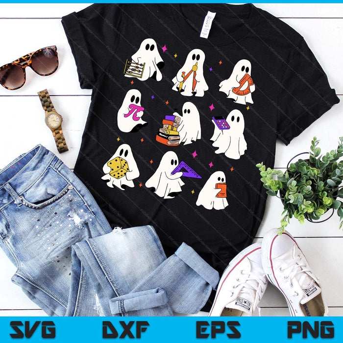 Halloween Math Teacher, Ghost Math Teacher, Back To School SVG PNG Digital Printable Files