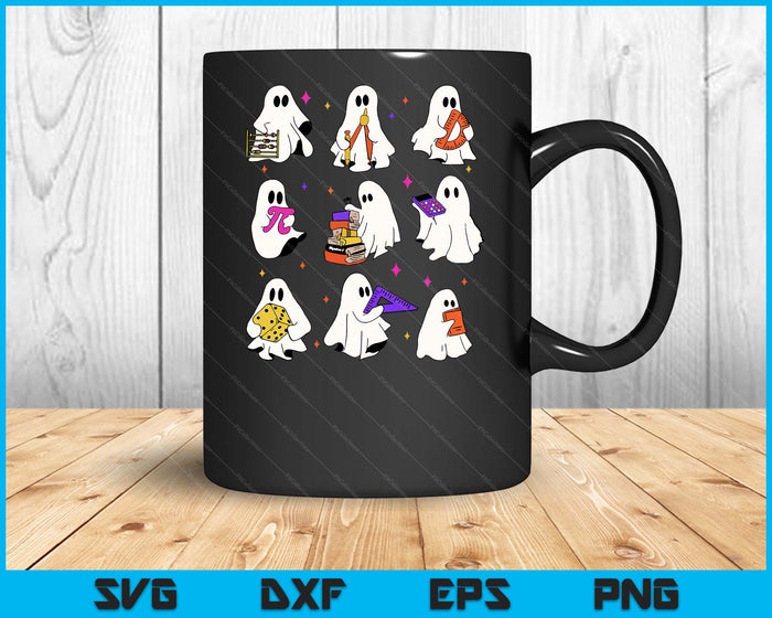Halloween Math Teacher, Ghost Math Teacher, Back To School SVG PNG Digital Printable Files