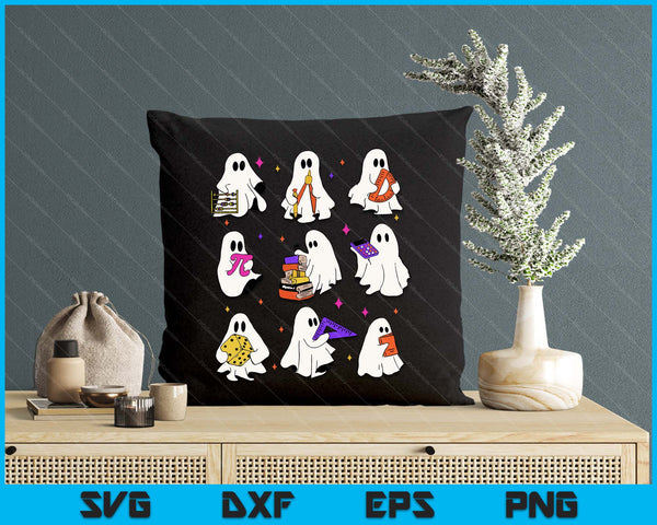 Halloween Math Teacher, Ghost Math Teacher, Back To School SVG PNG Digital Printable Files