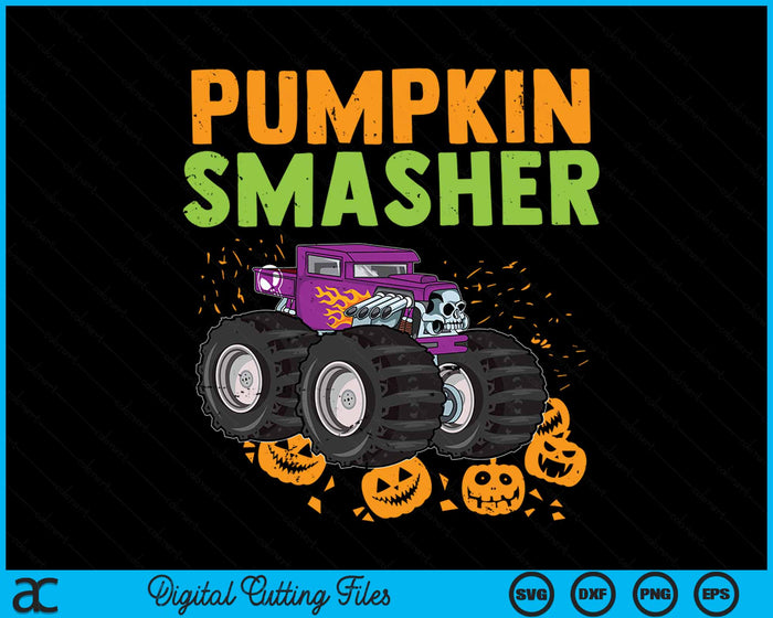 Halloween Monster Truck Pumpkin Smasher SVG PNG Digital Cutting File