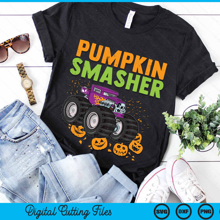 Halloween Monster Truck Pumpkin Smasher SVG PNG Digital Cutting File