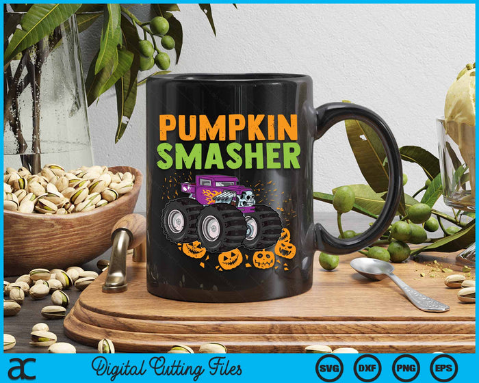 Halloween Monster Truck Pumpkin Smasher SVG PNG Digital Cutting File