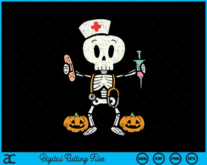 Halloween Nicu Nurse Skeleton Scrub Top Costume SVG PNG Digital Cutting File