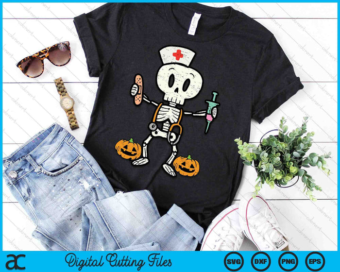 Halloween Nicu Nurse Skeleton Scrub Top Costume SVG PNG Digital Cutting File