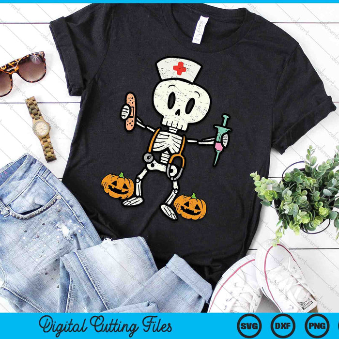 Halloween Nicu Nurse Skeleton Scrub Top Costume SVG PNG Digital Cutting File