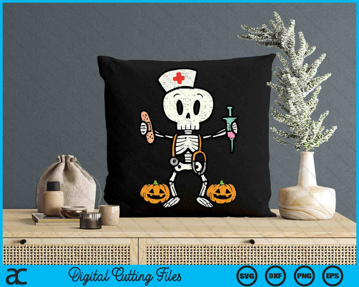 Halloween Nicu Nurse Skeleton Scrub Top Costume SVG PNG Digital Cutting File