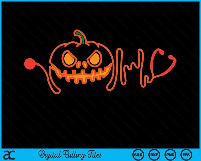 Halloween Nurse Doctor Stethoscope Pumpkin SVG PNG Digital Cutting Files