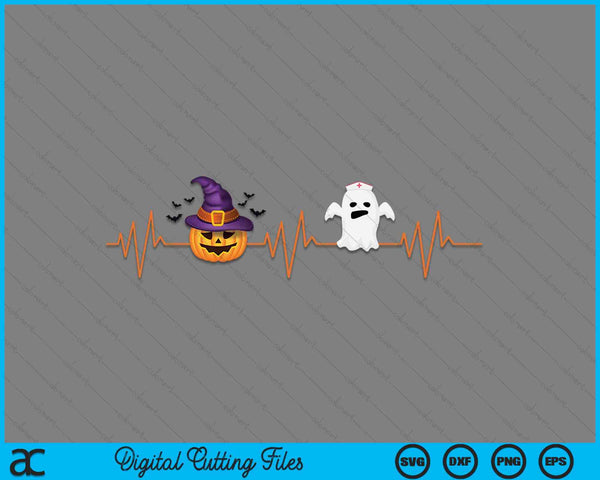 Halloween Nurse Heartbeat SVG PNG Digital Cutting Files