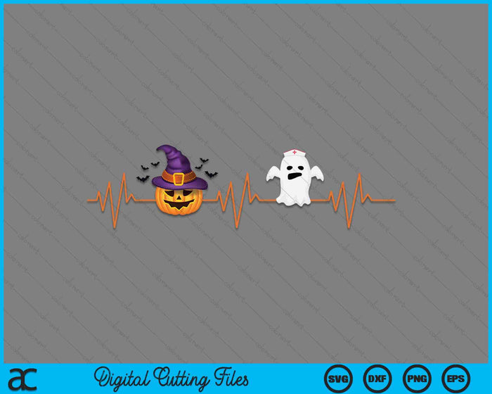 Halloween Nurse Heartbeat SVG PNG Digital Cutting Files