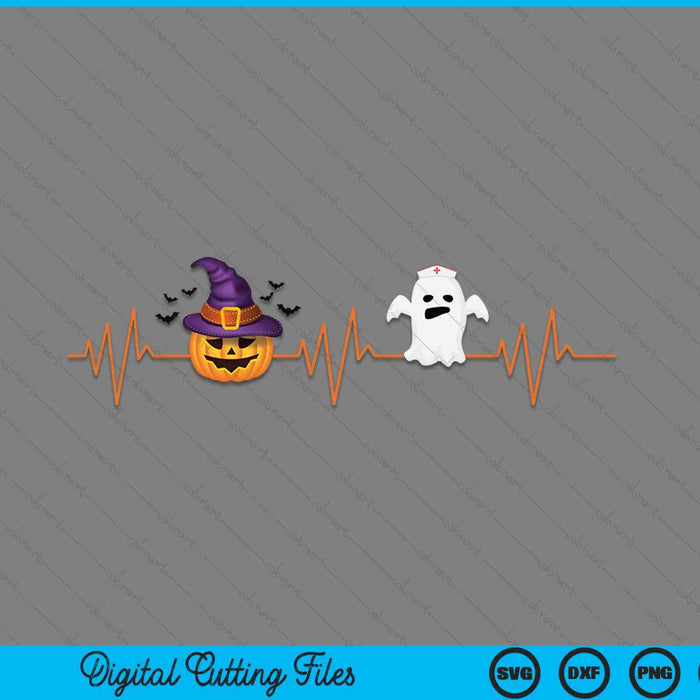 Halloween nurse heartbeat SVG cut file