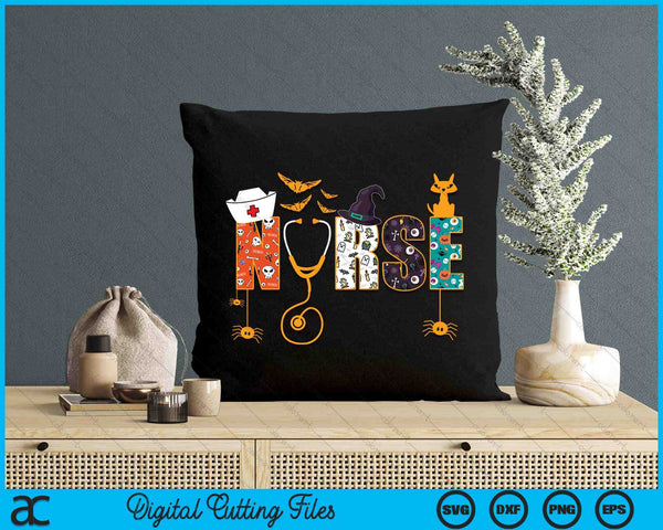 Halloween Nurse Nursing Cute Health Worker Halloween Pattern SVG PNG Digital Printable Files