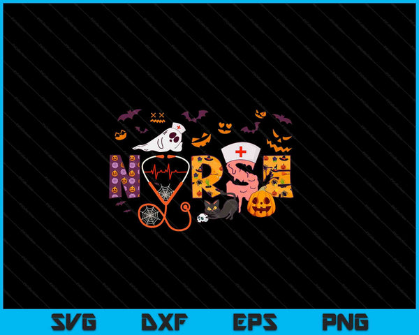 Halloween Nurse Shirt Nursing Cute Health Worker Halloween SVG PNG Cutting Printable Files