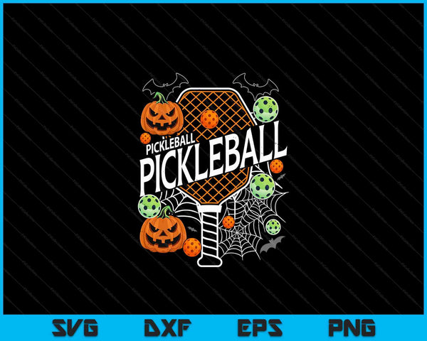 Halloween pickleball spooky vibes SVG PNG cut file for Cricut