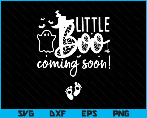 Halloween Pregnancy Announcement Little Boo Coming Soon SVG PNG Digital Printable Files