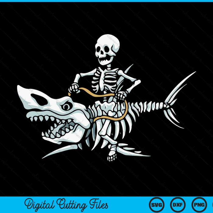Halloween Shark Skeleton Funny SVG PNG Digital Cutting Files