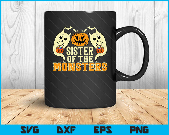 Halloween Sister Of Monsters Funny Family Costume SVG PNG Digital Cutting File