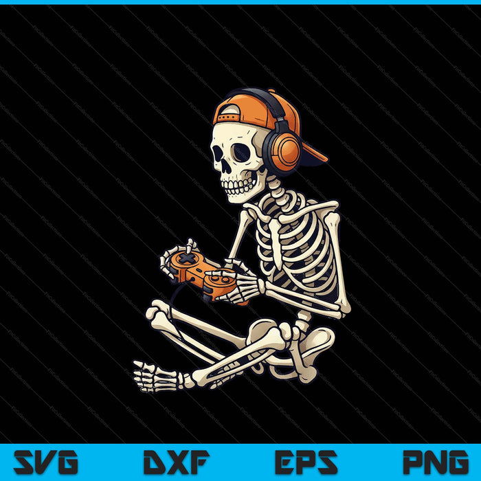 Halloween Skeleton Gamer Video Gaming Boys SVG PNG Digital Printable Files