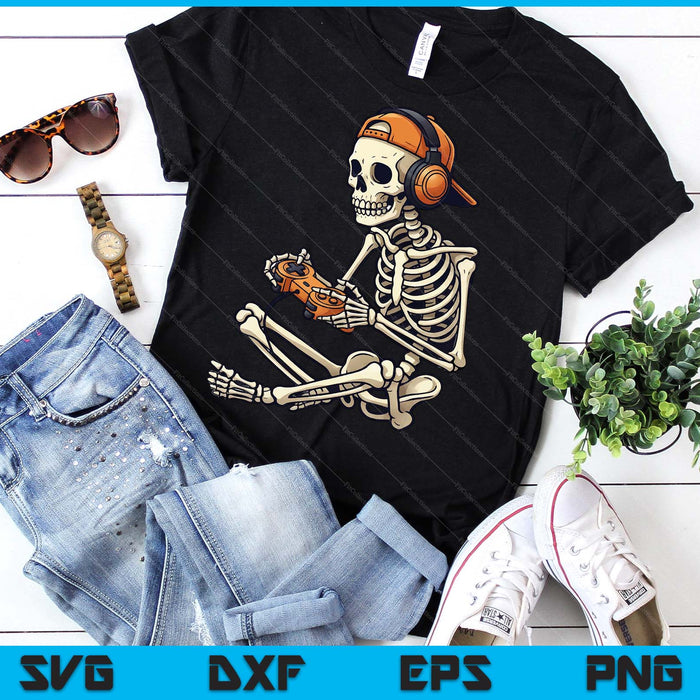 Halloween Skeleton Gamer Video Gaming Boys SVG PNG Digital Printable Files