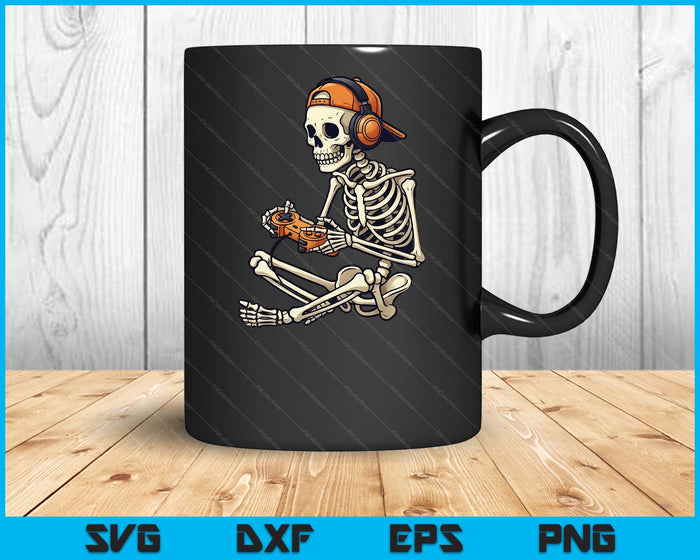 Halloween Skeleton Gamer Video Gaming Boys SVG PNG Digital Printable Files