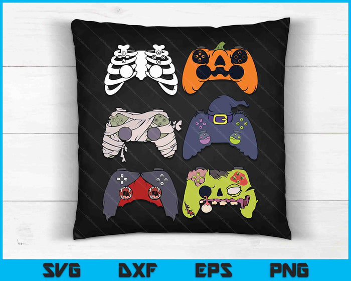 Halloween Skeleton Zombie Gaming Controllers Mummy SVG PNG Digital Cutting Files