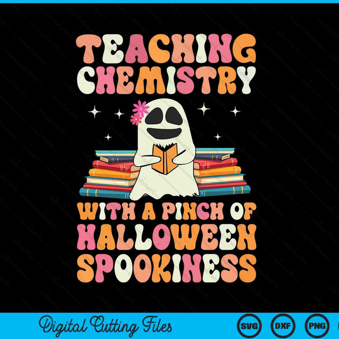 Halloween spookiness ghost women chemistry teacher SVG cut file