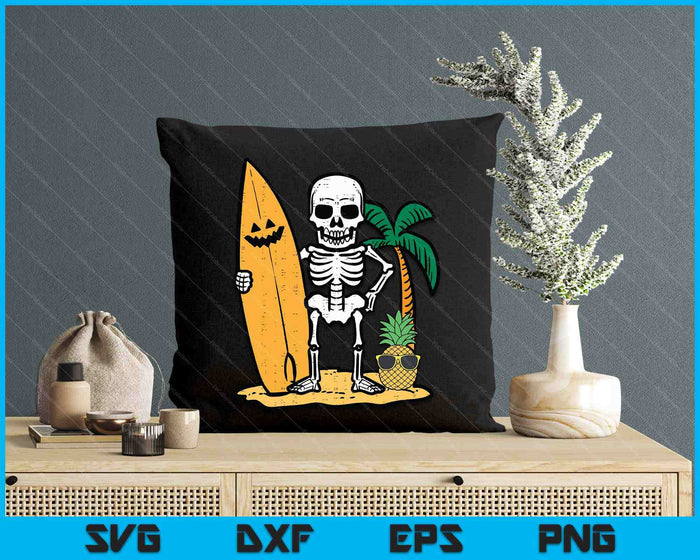Halloween Surfer Skeleton Costume Hawaii Surf SVG PNG Digital Printable Files