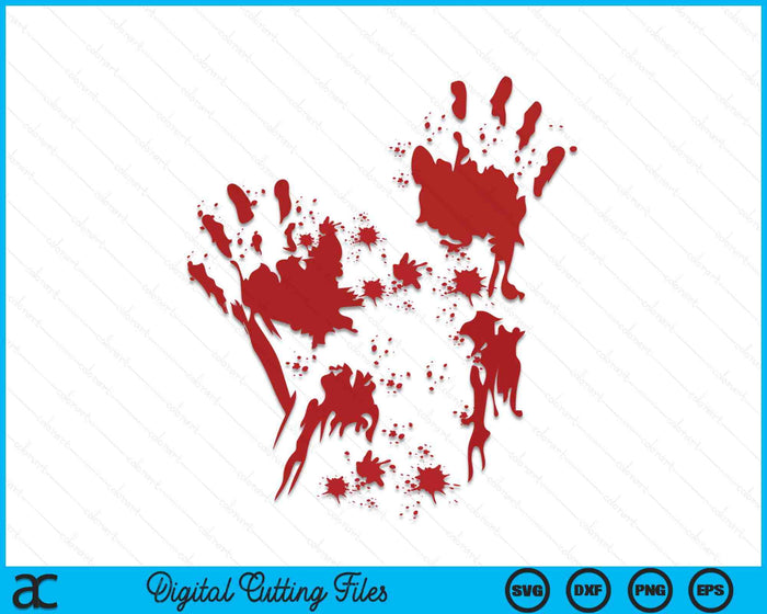 Halloween bloedige handen bloed Splash kostuum Zombie SVG PNG digitale snijbestanden