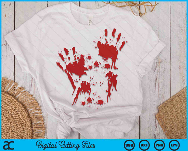 Halloween Bloody Hands Blood Splash Costume Zombie SVG PNG Digital Cutting Files