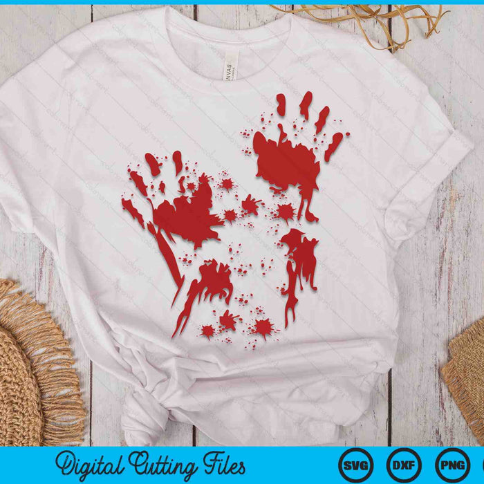 Halloween Bloody Hands Blood Splash Costume Zombie SVG PNG Digital Cutting Files