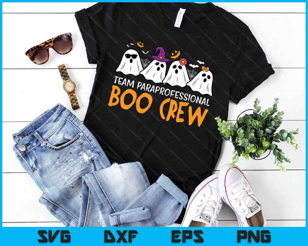 Halloween Team Paraprofessional Boo Crew Para Costume SVG PNG Digital Printable Files