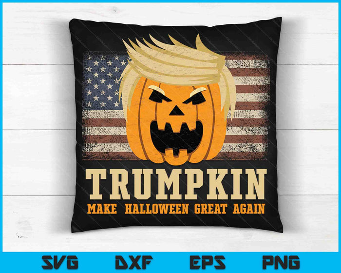 Halloween Trumpkin Vintage US Flag SVG PNG Digital Cutting Files