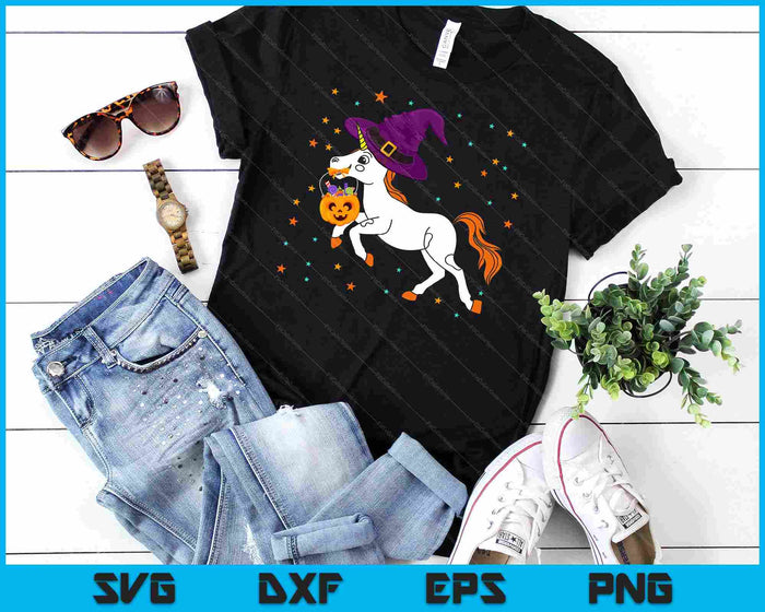 Halloween Unicorn Shirt Girls Women Witchy Unicorn SVG PNG Digital Cutting File