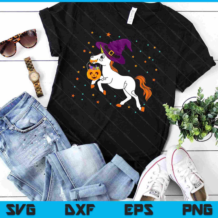 Halloween Unicorn Shirt Girls Women Witchy Unicorn SVG PNG Digital Cutting File