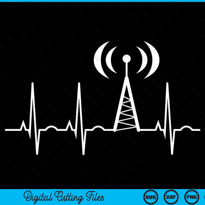 Ham Radio Operator Heartbeat SVG PNG Digital Printable Files