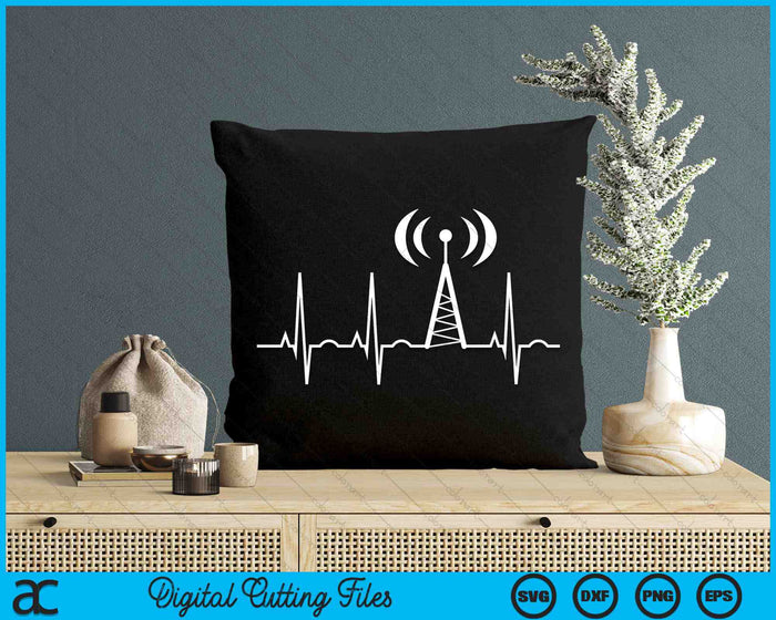 Ham Radio Operator Heartbeat SVG PNG Digital Printable Files