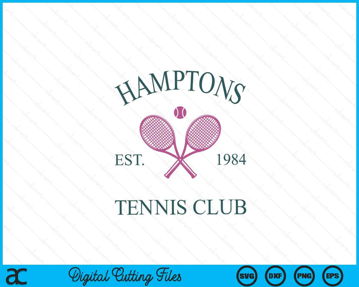 Hamptons Atletiek Californië Tennis Club Racket Prep SVG PNG digitale snijbestanden