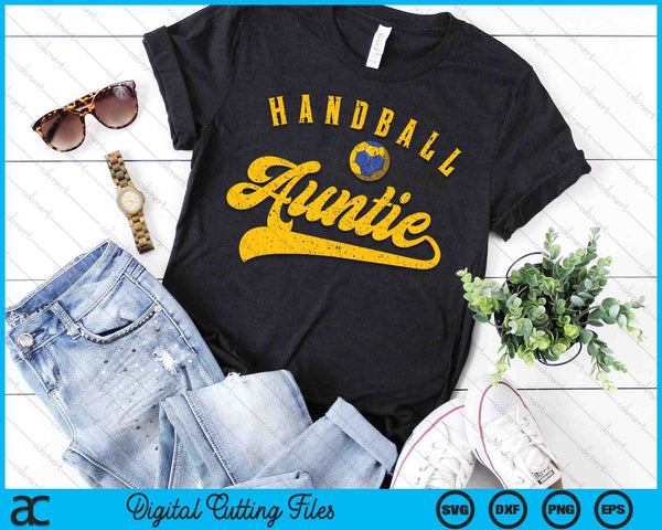 Handball Auntie SVG PNG Digital Cutting File - on a t-shirt