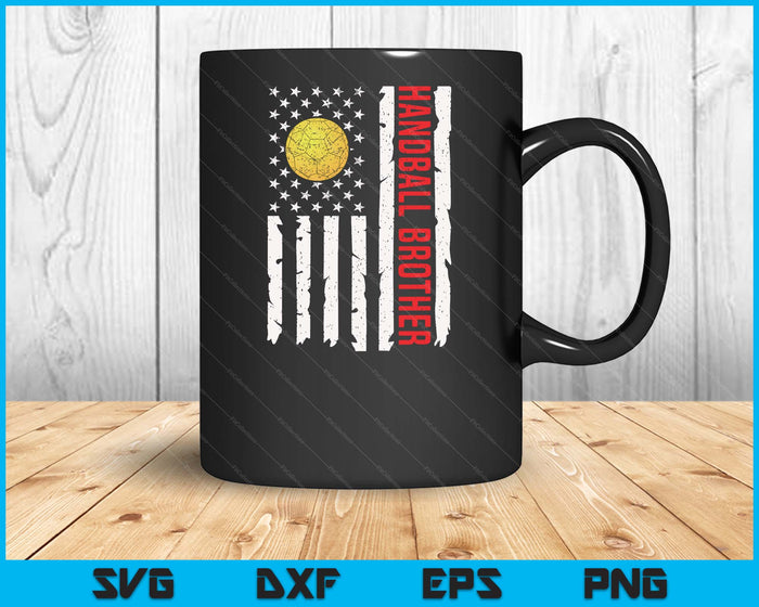 Handball Brother USA American Flag Patriotic Brother 4th Of July SVG PNG Digital Printable Files