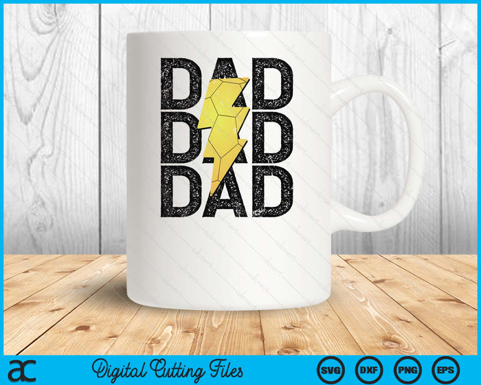 Handball Dad Distressed Lightning Bolt SVG PNG Digital Printable Files