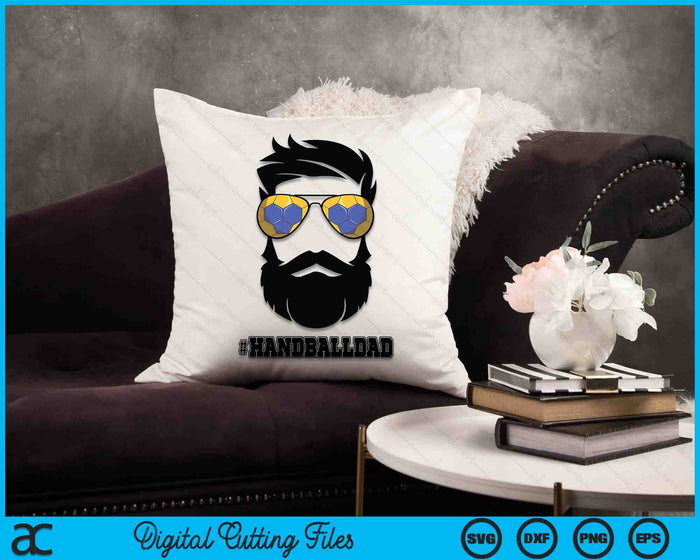 Handbalvader met baard en coole zonnebril SVG PNG digitale afdrukbare bestanden