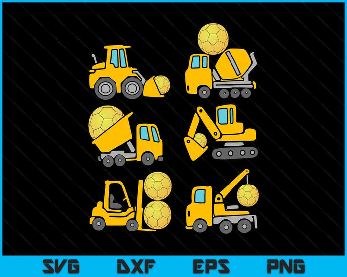 Handball Diggers Kids Construction Trucks Toddler Boys SVG PNG Digital Printable Files