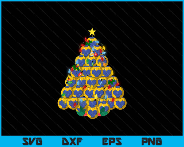 Handball football Christmas tree Xmas pajamas player coach SVG cut file