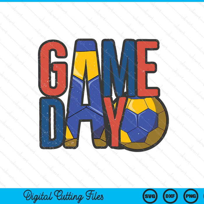 Handball game day navy blue and red SVG cut file
