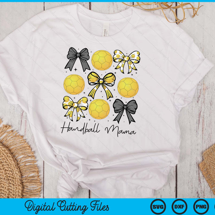 Handball Mama Coquette Bow Handball Season SVG PNG Digital Printable Files