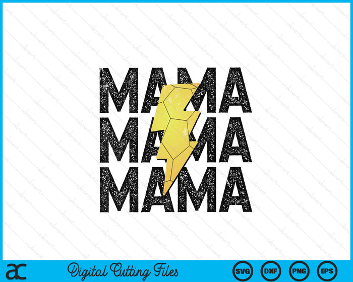 Handball Mama Distressed Lightning Bolt SVG PNG Digital Printable Files