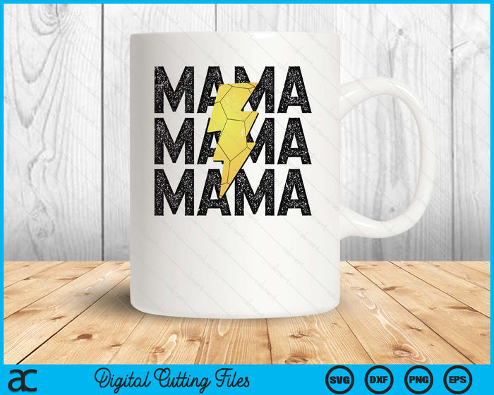 Handball Mama Distressed Lightning Bolt SVG PNG Digital Printable Files