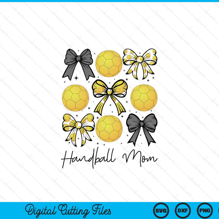 Handball mom coquette bow handball season SVG cut file