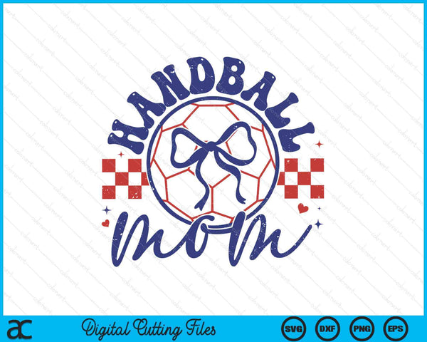 Handball mom coquette bow Mother's Day SVG cut file